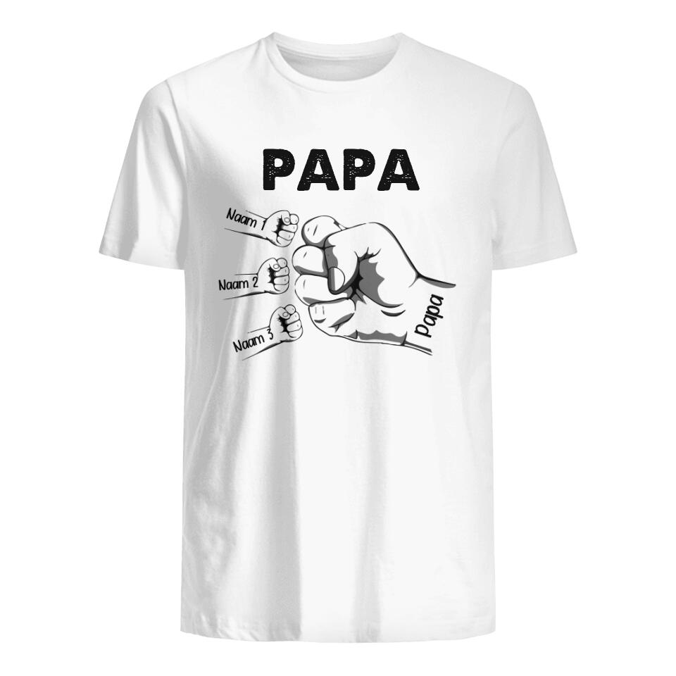 Gepersonaliseerd t shirt voor Papa| Gepersonaliseerd cadeau voor Vader| Punch Papa/Opa En Kinderen