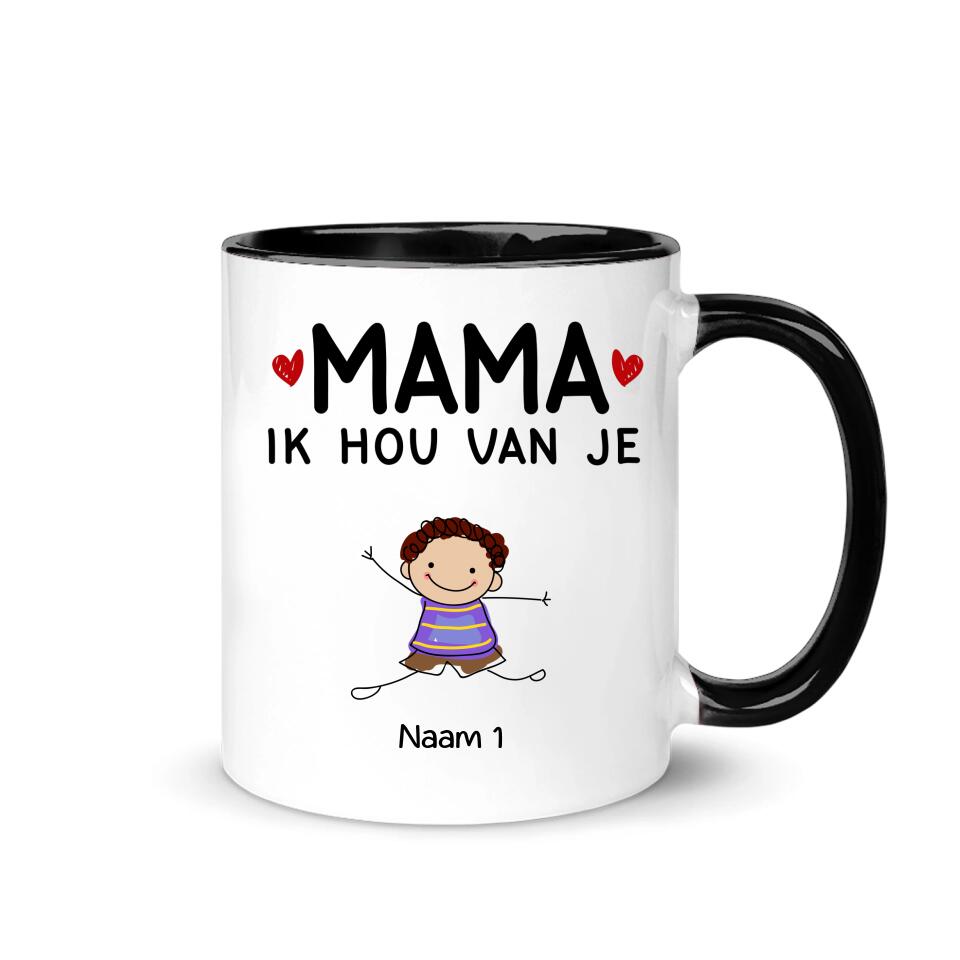 Gepersonaliseerd mok voor Oma | Gepersonaliseerd cadeau voor Grootmoeder | Mama Oma Ik hou van je