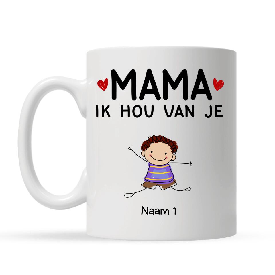 Gepersonaliseerd mok voor Oma | Gepersonaliseerd cadeau voor Grootmoeder | Mama Oma Ik hou van je