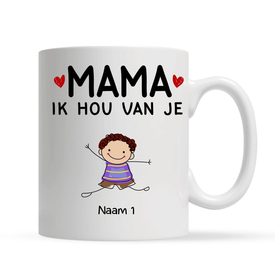 Gepersonaliseerd mok voor Oma | Gepersonaliseerd cadeau voor Grootmoeder | Mama Oma Ik hou van je