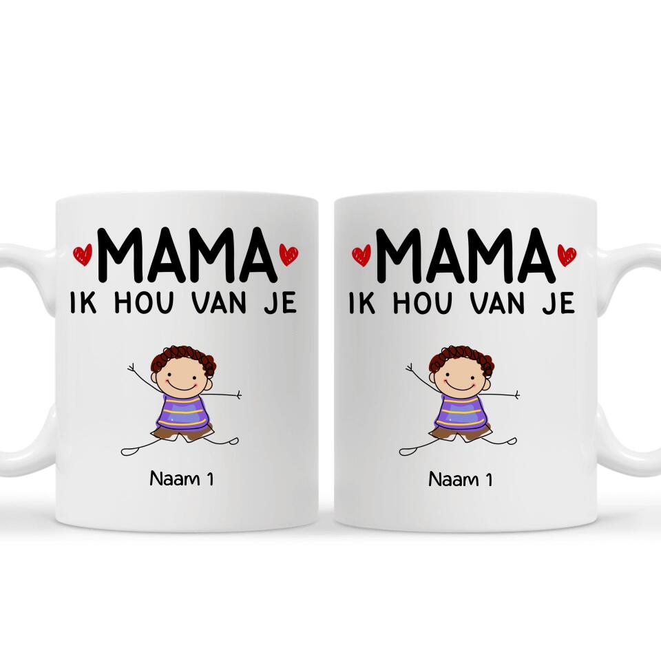 Gepersonaliseerd mok voor Oma | Gepersonaliseerd cadeau voor Grootmoeder | Mama Oma Ik hou van je
