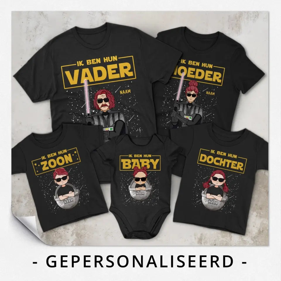 Ik ben hun vader, Ik ben hun moeder | Gepersonaliseerd t shirt voor familie