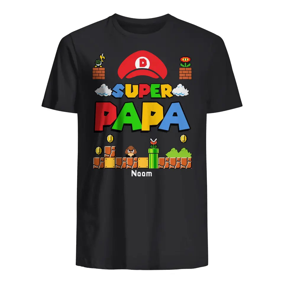 Gepersonaliseerd t-shirt voor Familie | Super Papa Super Zoon Super Dochter