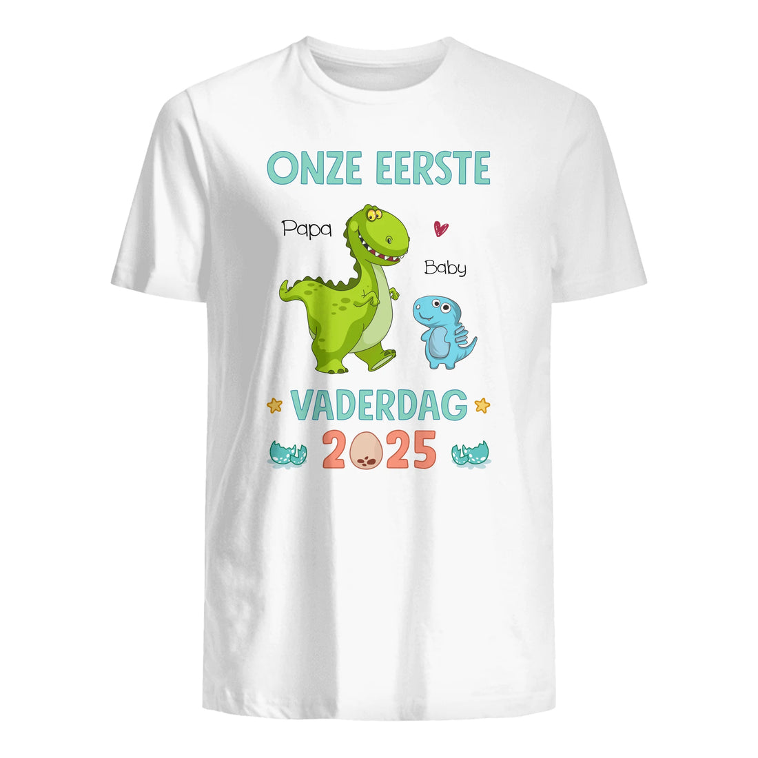 Onze eerste Vaderdag 2025 | Gepersonaliseerd bijpassend T-shirt voor Papa en Baby