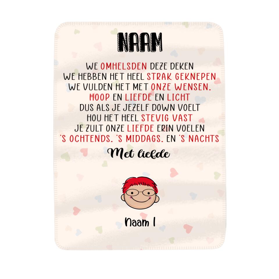 We omhelsden deze deken, Aanpasbaar Fleecedeken voor Mama en Oma
