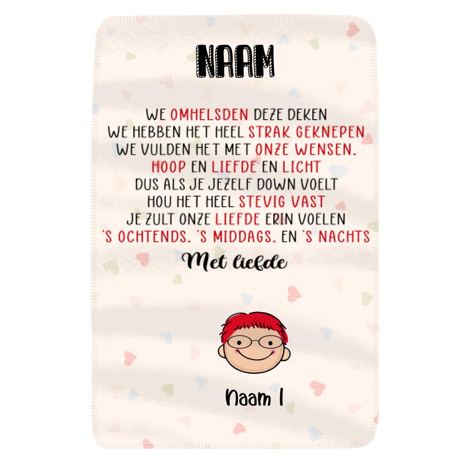 We omhelsden deze deken, Aanpasbaar Fleecedeken voor Mama en Oma