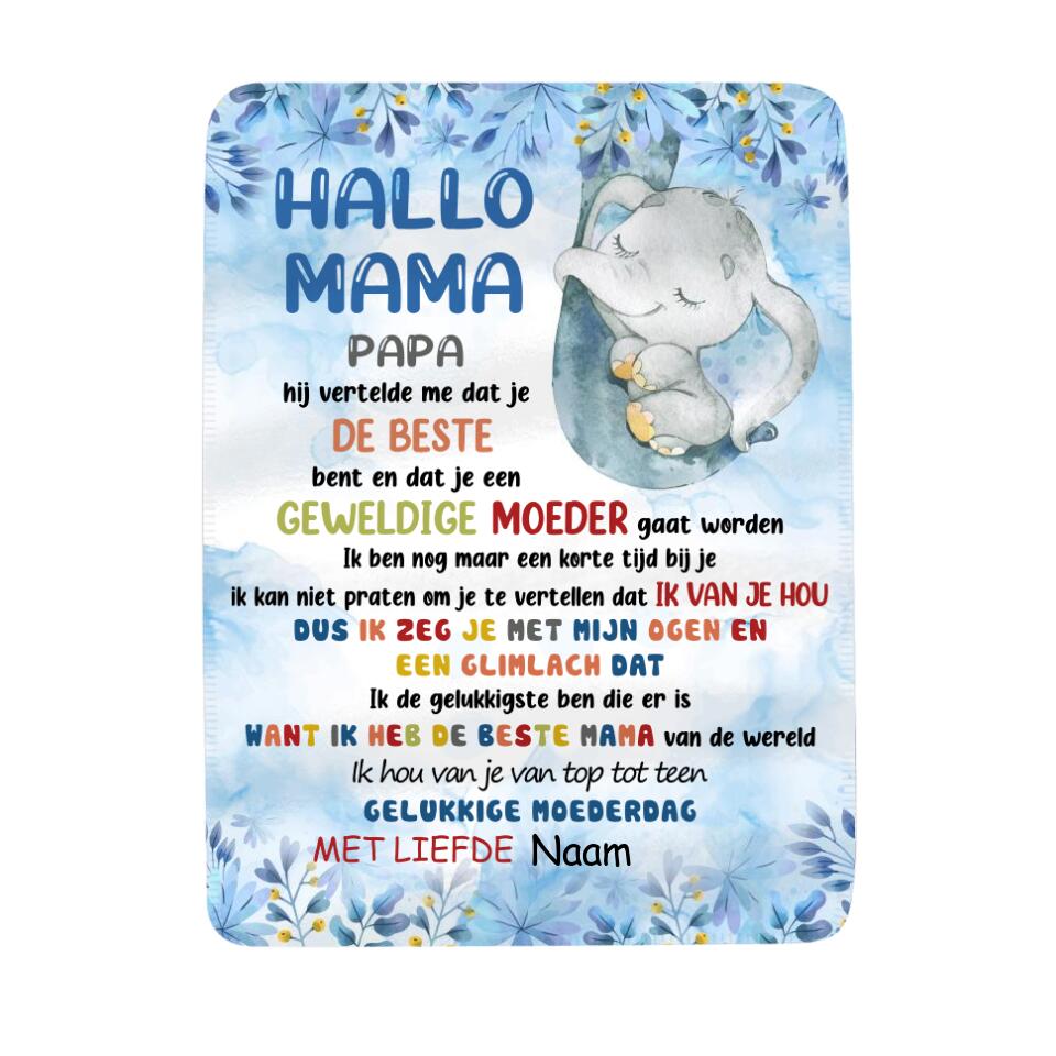 Gepersonaliseerd fleece deken voor Mama | Gepersonaliseerd cadeau voor Moeder | Hou Van Je Van Top Tot Teen