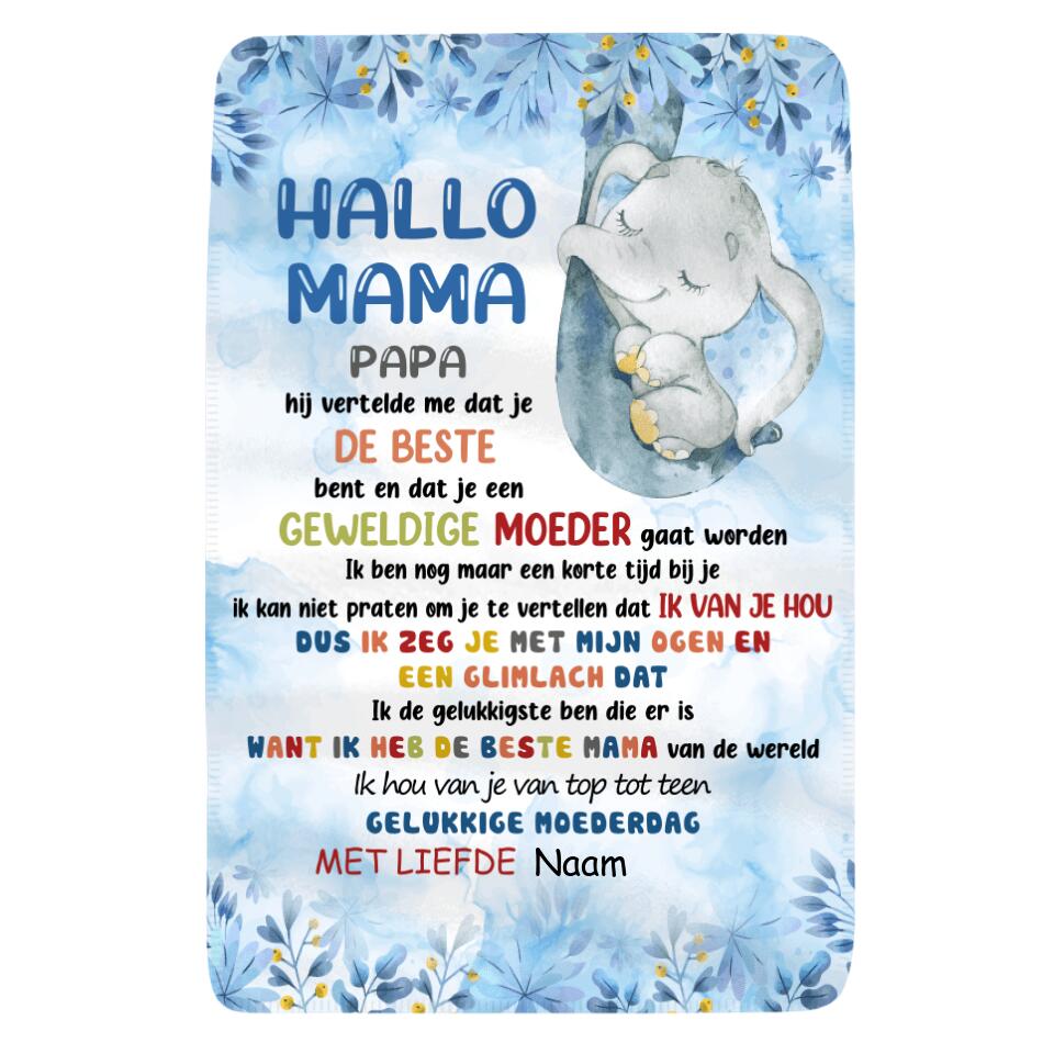 Gepersonaliseerd fleece deken voor Mama | Gepersonaliseerd cadeau voor Moeder | Hou Van Je Van Top Tot Teen