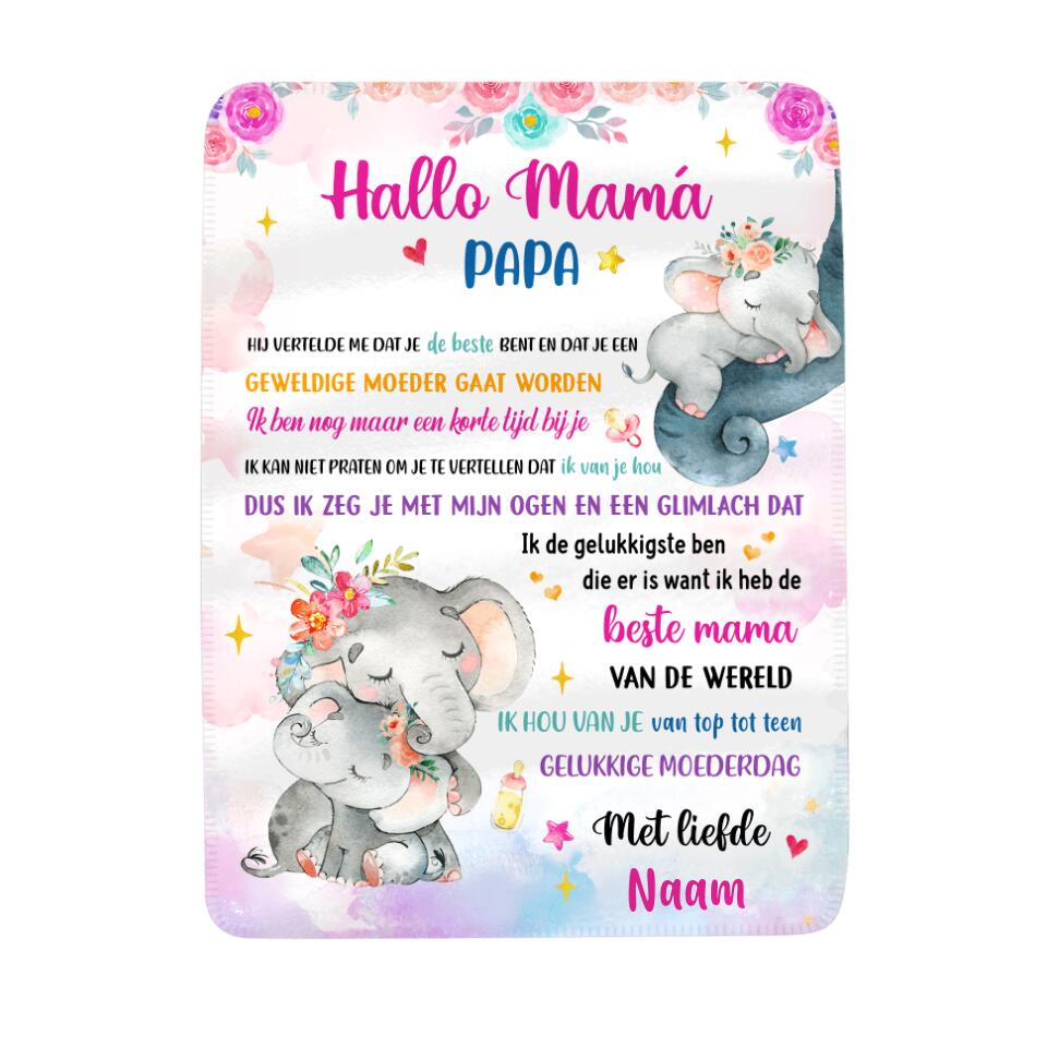 Gepersonaliseerd fleece deken voor Mama | Gepersonaliseerd cadeau voor Moeder | Gelukkige Moederdag
