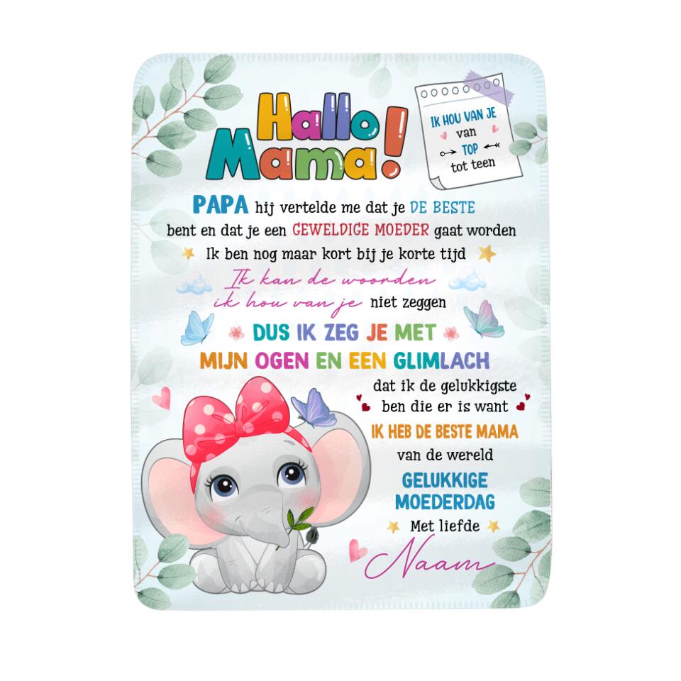 Gepersonaliseerd fleece deken voor Mama | Gepersonaliseerd cadeau voor Moeder | Papa Zeg Me Je Bent De Beste