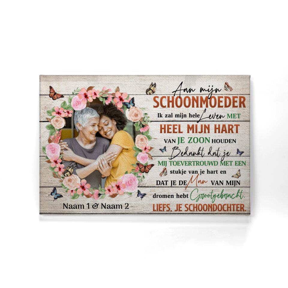 Gepersonaliseerd canvas voor Mama| Gepersonaliseerd cadeau voor Moeder |Aan Mijn Schoonmoeder