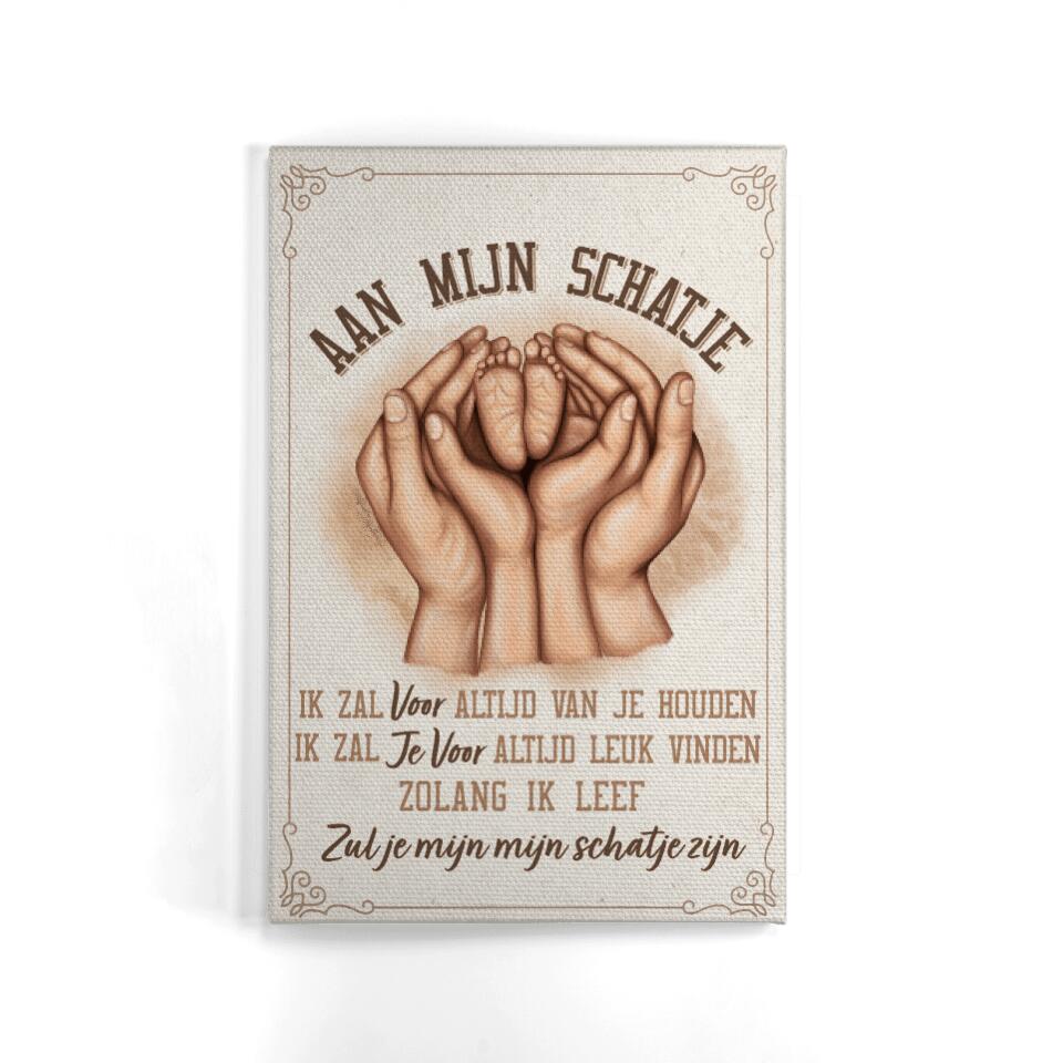 Gepersonaliseerd canvas voor Mama | Gepersonaliseerd cadeau voor Moeder | Aar Mijn Schatje