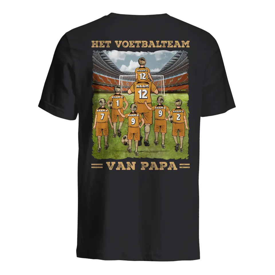 Gepersonaliseerd t shirt voor Papa | Gepersonaliseerd cadeau voor Vader | Het voetbalteam