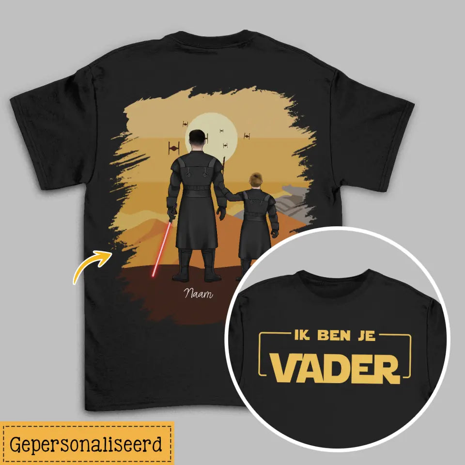 Gepersonaliseerd t shirt voor papa| Gepersonaliseerd cadeau voor vader | Ik ben je vader 2 kanten