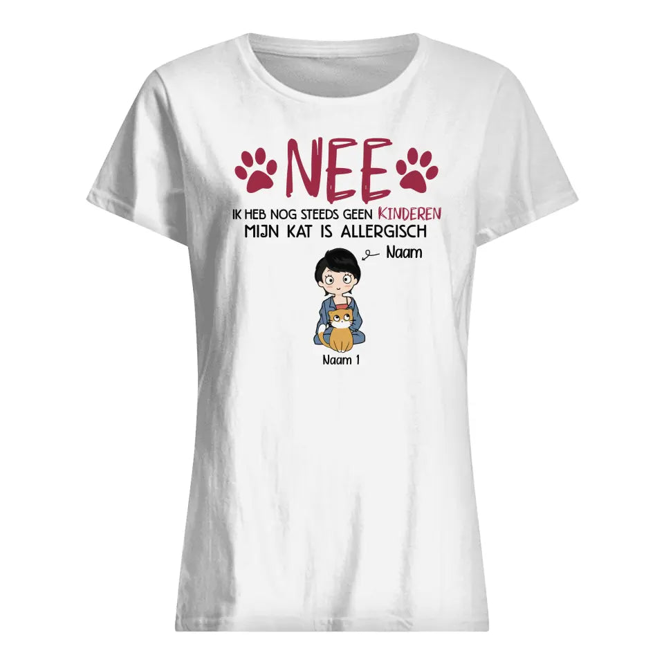 Gepersonaliseerd t shirt voor Mama| Gepersonaliseerd cadeau voor Moeder | Mijn Kat Is Allergisch