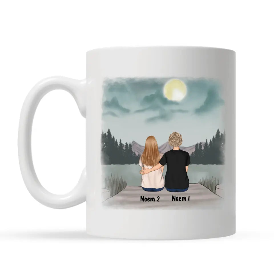 Gepersonaliseerd mok voor Mama| Gepersonaliseerd cadeau voor Moeder | Moeder en dochter