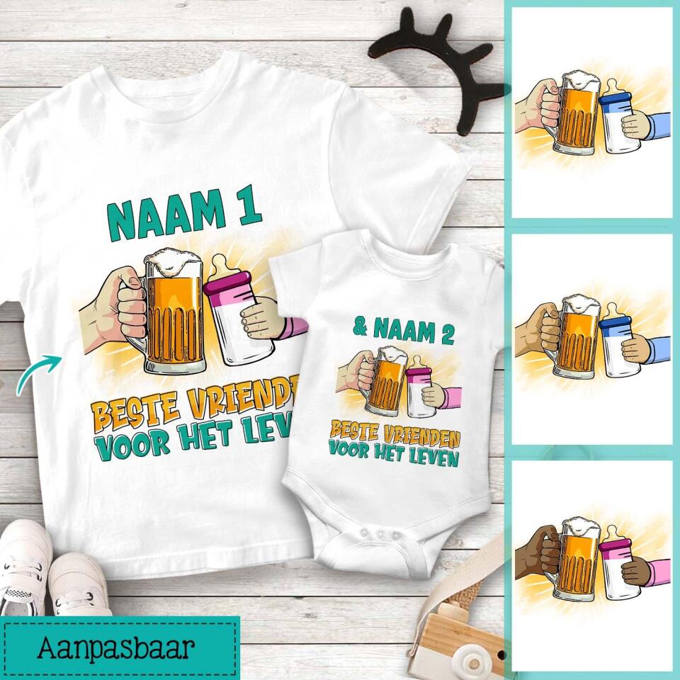 Gepersonaliseerd t shirt voor papa| Gepersonaliseerd cadeau voor vader |Beste Vrienden Voor Het Leven