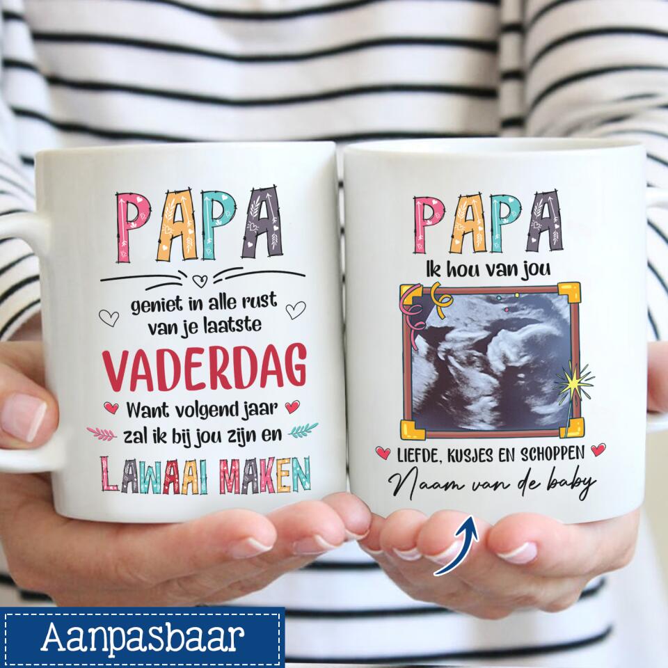 Gepersonaliseerd mok voor Papa | Gepersonaliseerd cadeau voor Vader | Papa Ik Hou Van Jou