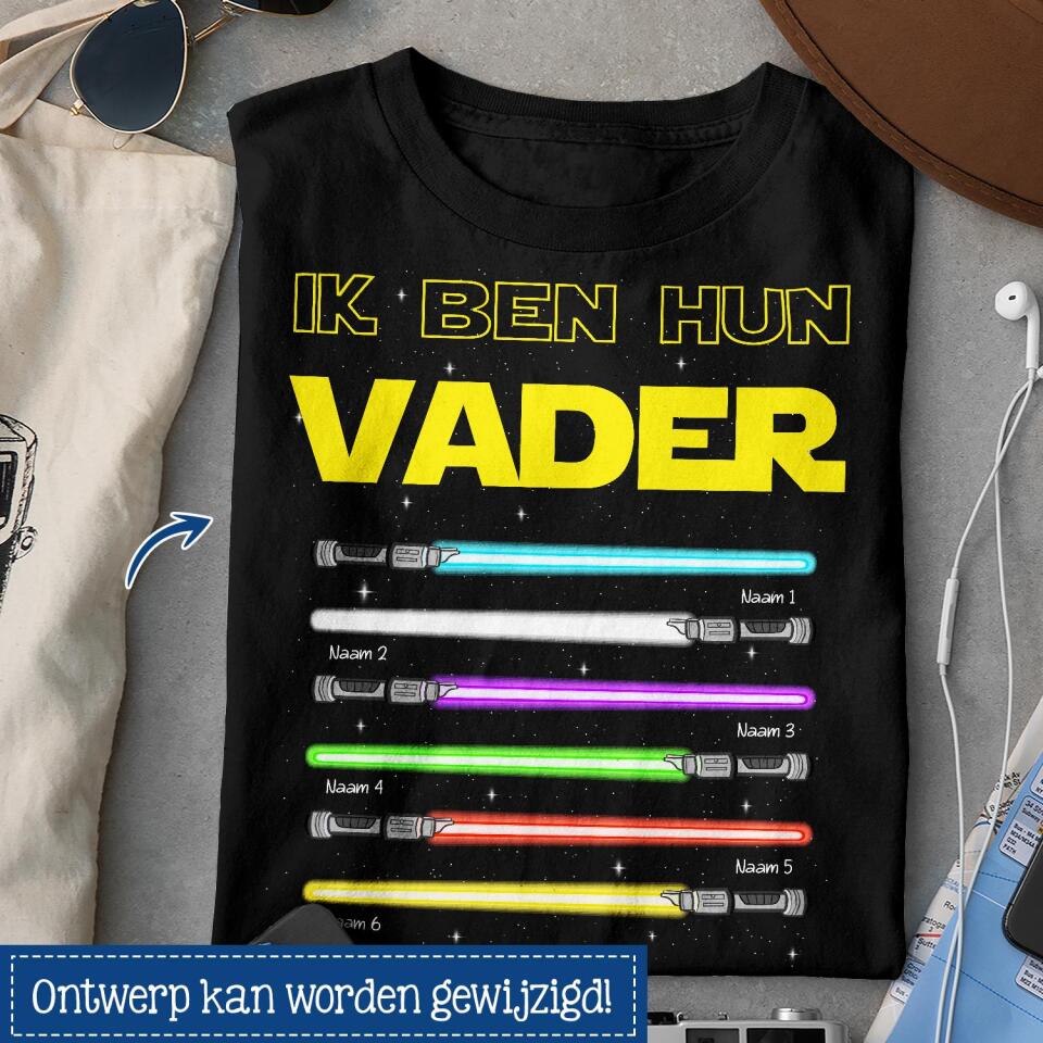 Gepersonaliseerd t shirt voor papa| Gepersonaliseerd cadeau voor vader | Ik Ben Hun Vader