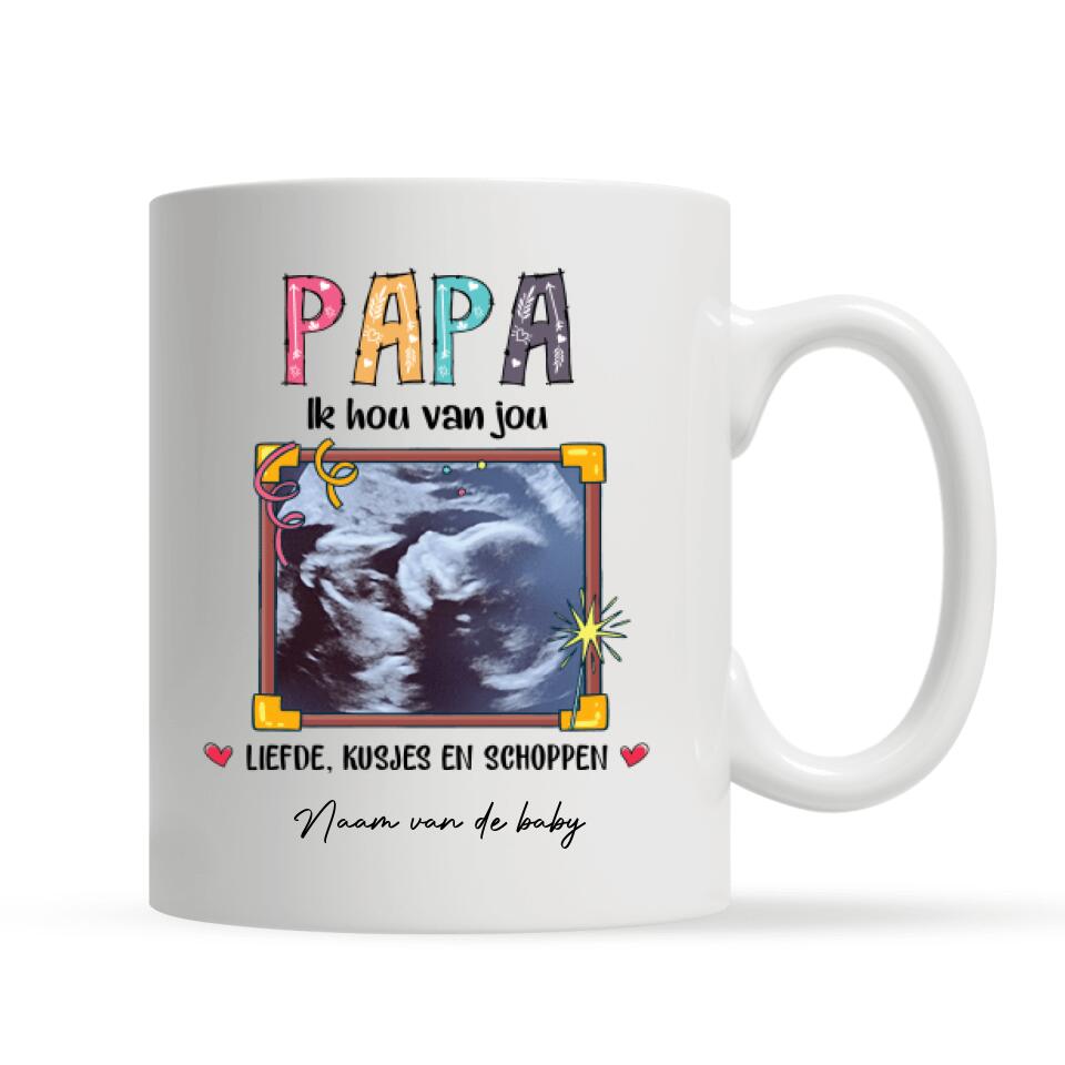 Gepersonaliseerd mok voor Papa | Gepersonaliseerd cadeau voor Vader | Papa Ik Hou Van Jou
