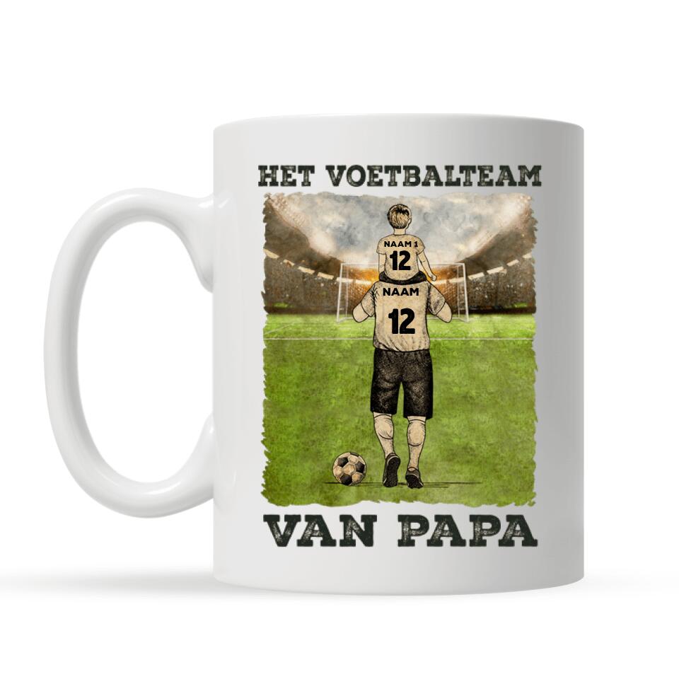 Het Voetbalteam Van Papa | Gepersonaliseerd T-shirt voor Papa