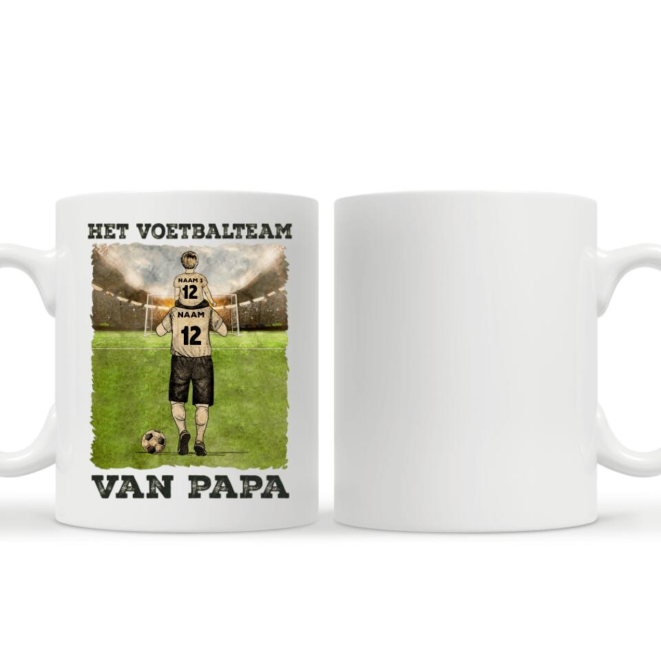Het Voetbalteam Van Papa | Gepersonaliseerd T-shirt voor Papa