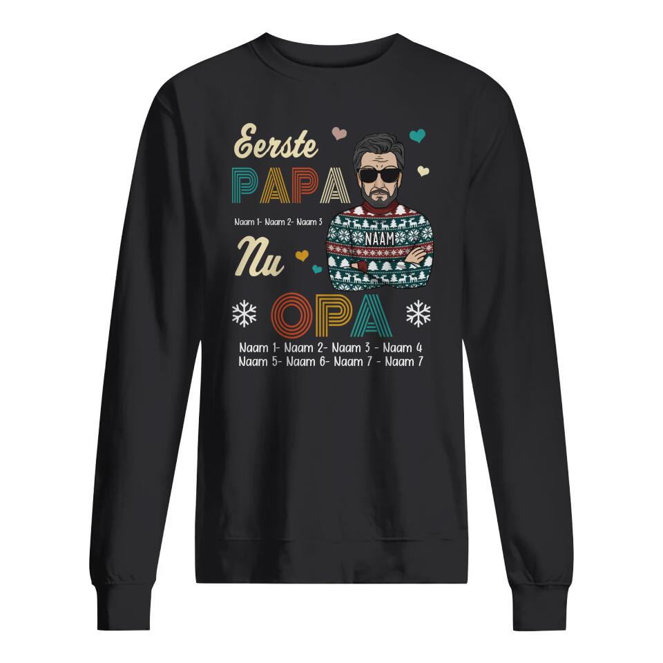 Gepersonaliseerd t shirt voor Opa| Gepersonaliseerd cadeau voor Opa| Eerste Papa nu Opa