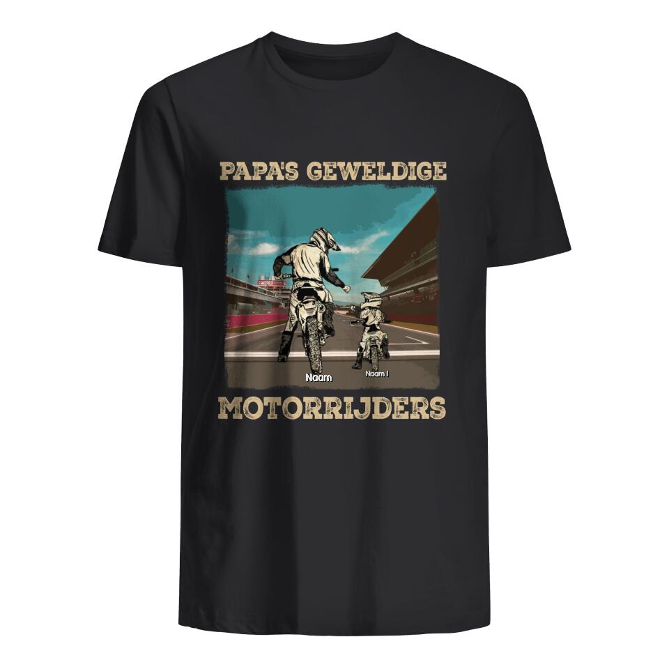 Gepersonaliseerd t shirt voor Papa| Gepersonaliseerd cadeau voor Vader| Motor Punch Vader