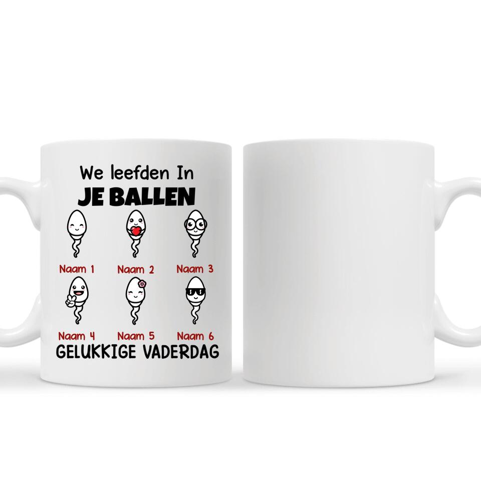 We gebruikten Leven In uw Ballen! Gelukkige vaderdag | Gepersonaliseerd mok voor Papa