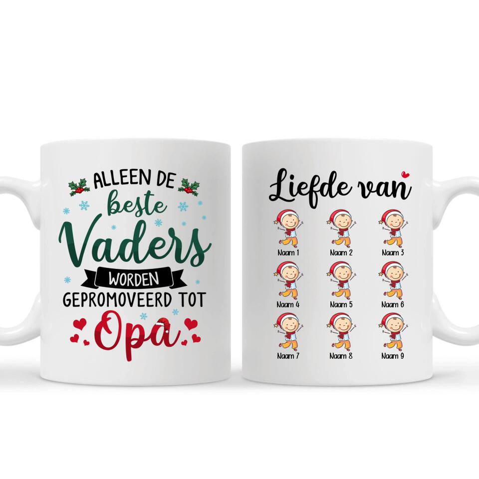 Gepersonaliseerd mok voor Opa Oma| Gepersonaliseerd cadeau voor Oma Opa| Alleen 
de beste vaders/moeders worden gepromoveerd tot opa/oma kerst