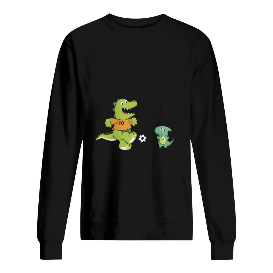 Gepersonaliseerd t shirt voor papa  | Gepersonaliseerd cadeau voor vader| Papasaurus Voetbalspeler