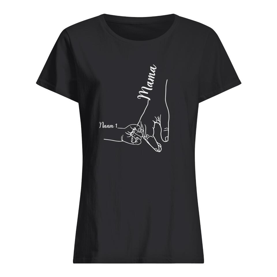 Gepersonaliseerd t shirt voor Mama| Gepersonaliseerd cadeau voor Moeder| Hand Moeder En Kinderen