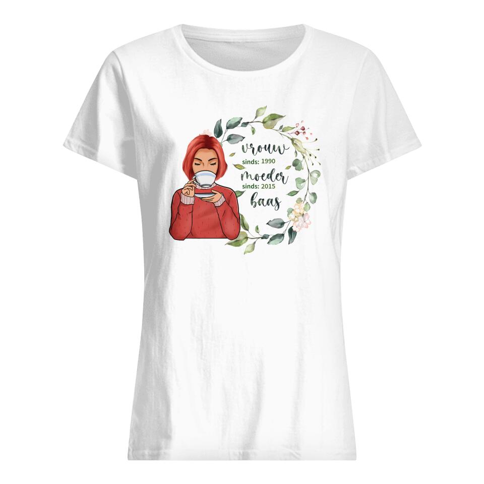 Gepersonaliseerd t shirt voor Mama | Gepersonaliseerd cadeau voor Moeder | Mama Vrouw Moeder Baas