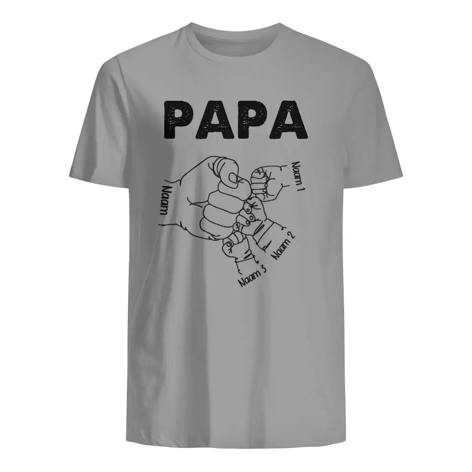 Gepersonaliseerd t shirt voor Papa| Gepersonaliseerd cadeau voor Vader| Duw papa/opa en kinderen