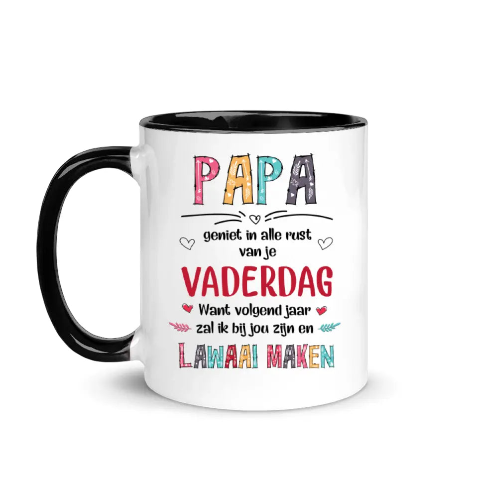 Gepersonaliseerd mok voor Papa | Gepersonaliseerd cadeau voor Vader | Papa Ik Hou Van Jou