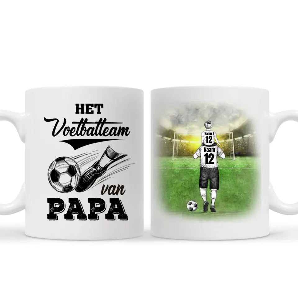 Het Voetbalteam Van Papa/Opa | Gepersonaliseerd mok voor Papa&Opa
