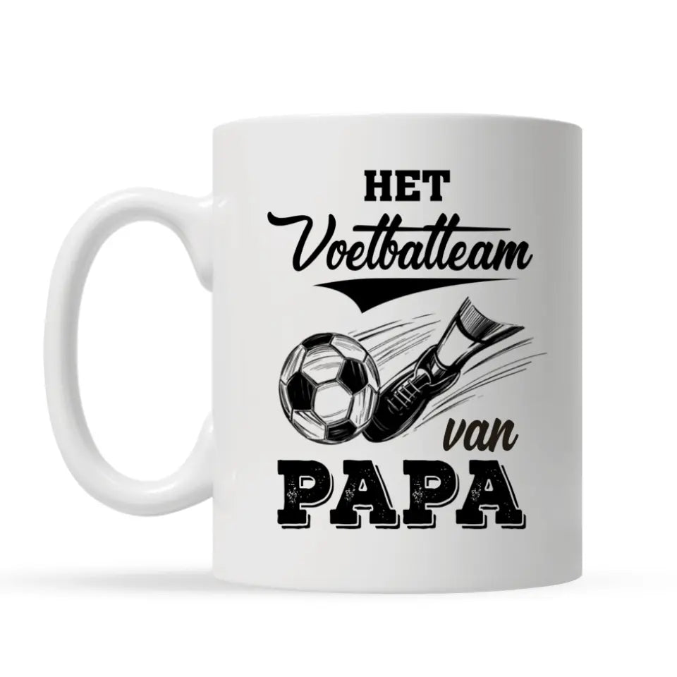Het Voetbalteam Van Papa/Opa | Gepersonaliseerd mok voor Papa&Opa