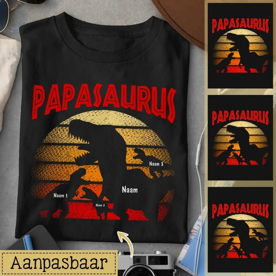 Gepersonaliseerd t shirt voor papa | Gepersonaliseerd cadeau voor vader | Papasaurus