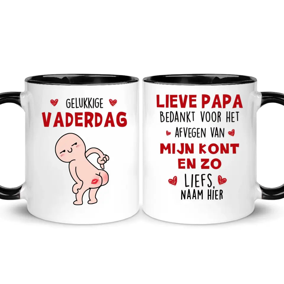 Gepersonaliseerd mok voor Papa | Gepersonaliseerd cadeau voor Vader | Gelukkige vaderdag Bedankt voor het afvegen van