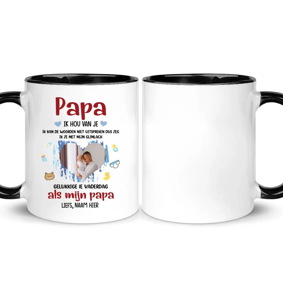 Gepersonaliseerd mok voor Nieuwe papa | Gepersonaliseerd cadeau voor Nieuwe vader | Gelukkige 1e vaderdag als mijn papa