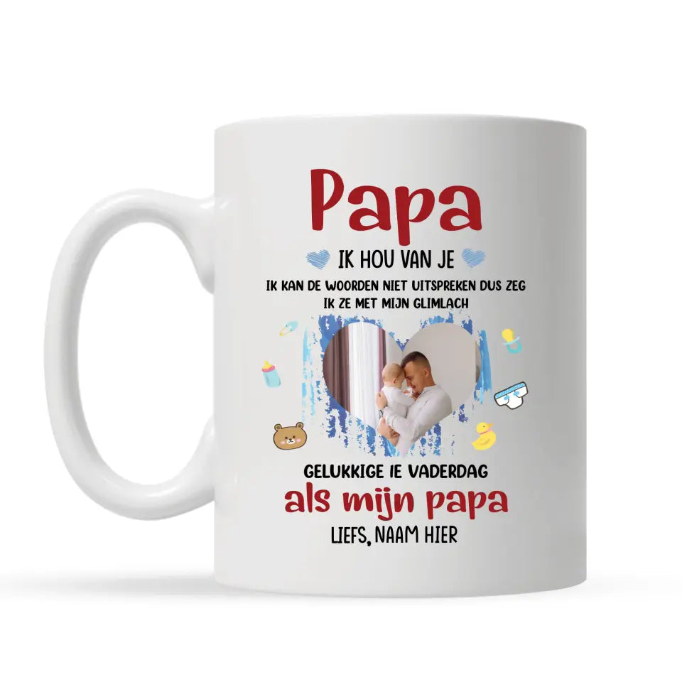Gepersonaliseerd mok voor Nieuwe papa | Gepersonaliseerd cadeau voor Nieuwe vader | Gelukkige 1e vaderdag als mijn papa