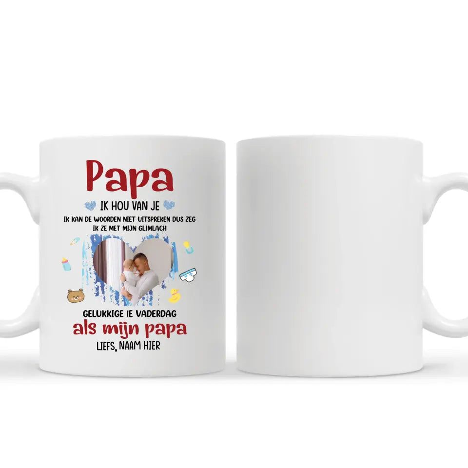 Gepersonaliseerd mok voor Nieuwe papa | Gepersonaliseerd cadeau voor Nieuwe vader | Gelukkige 1e vaderdag als mijn papa