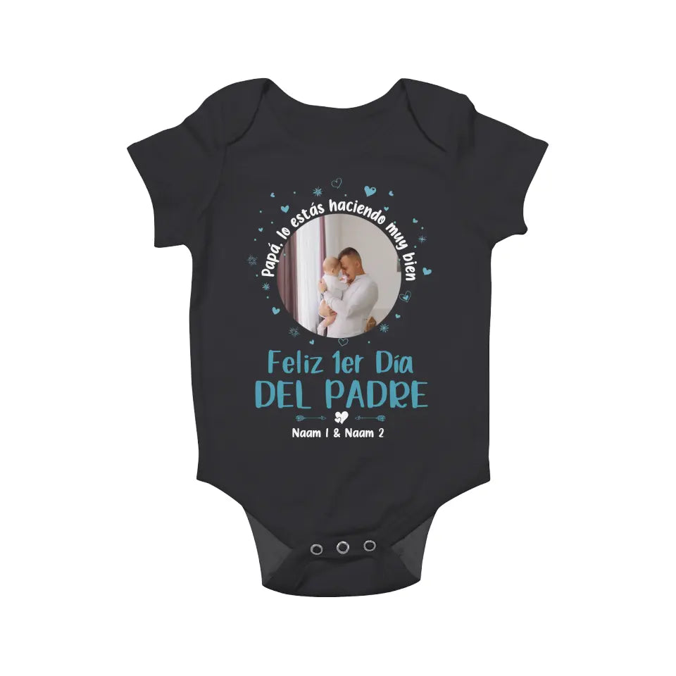 Gepersonaliseerd t shirt voor Nieuwe Papa | Gepersonaliseerd cadeau voor Nieuwe vader | je doet het geweldig Papagelukkige 1e vaderdag