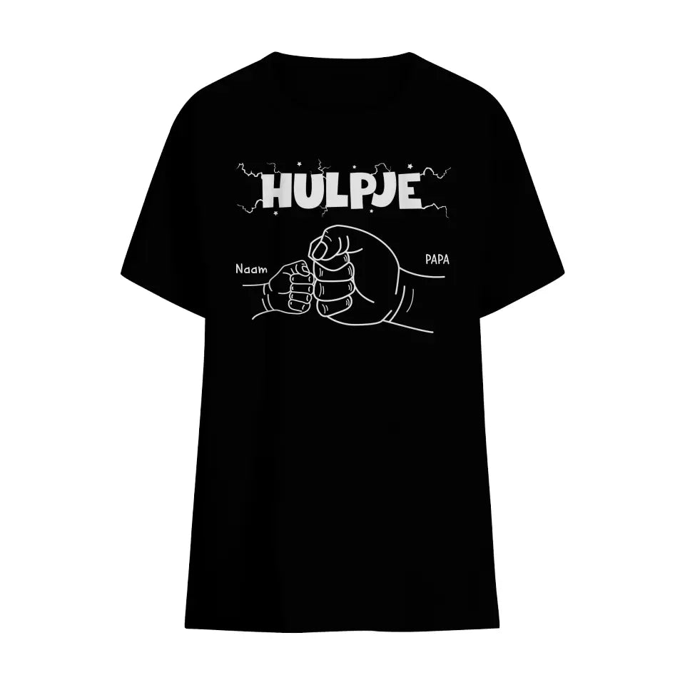 Gepersonaliseerd t shirt voor Nieuwe Papa | Gepersonaliseerd cadeau voor Nieuwe vader | Elke superheld heeft een hulpje nodig