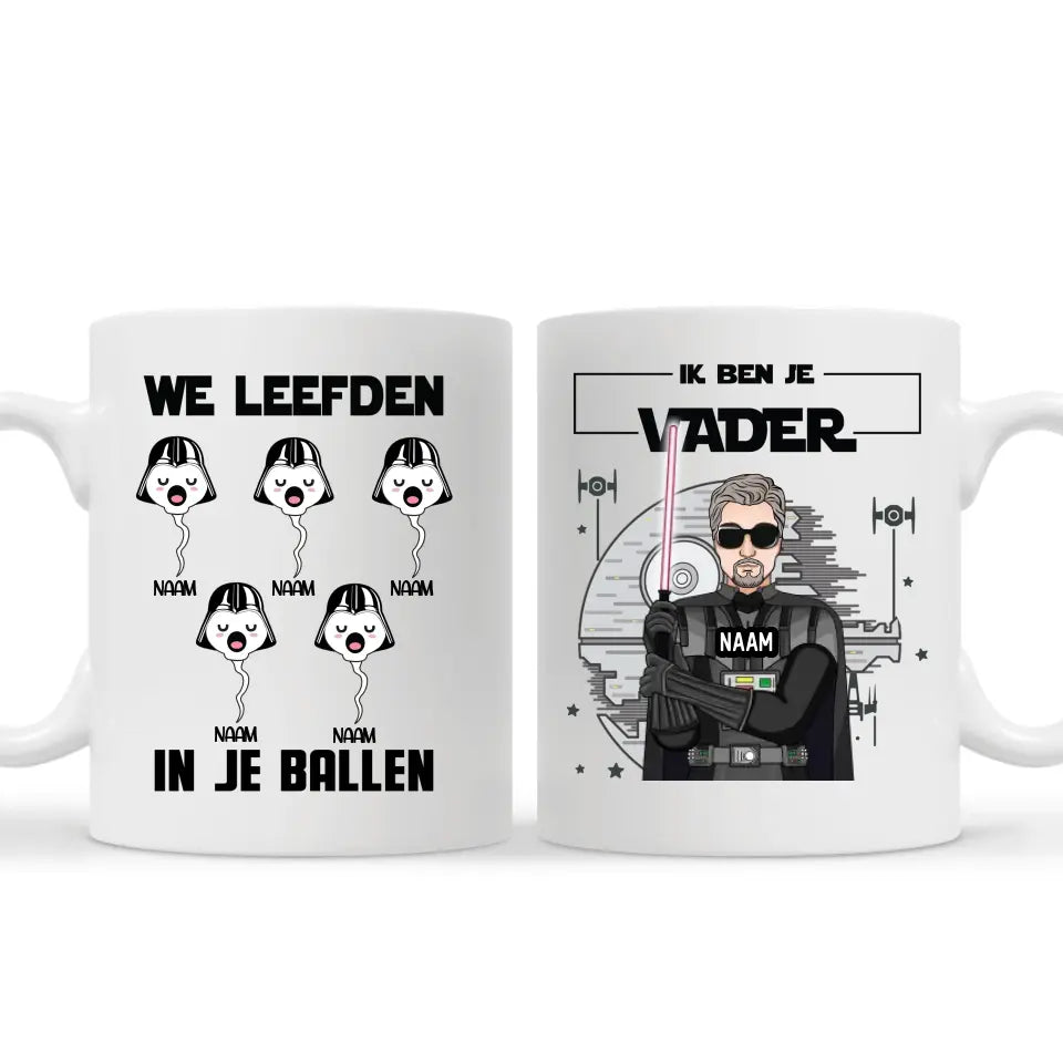 Gepersonaliseerd mok voor papa | Gepersonaliseerd cadeau voor vader | Ik ben je vader we leefden in je ballen