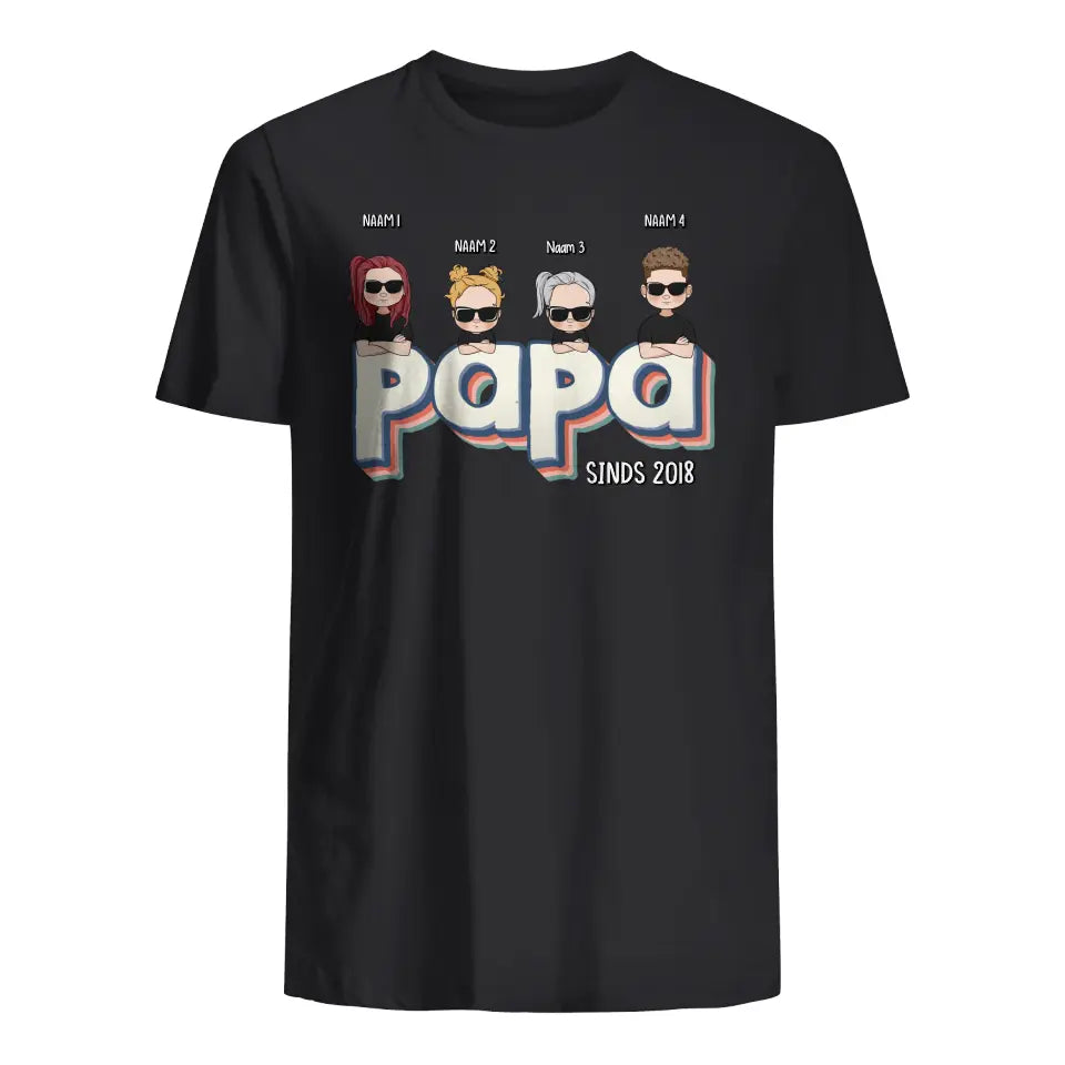 Gepersonaliseerd t shirt voor papa | Gepersonaliseerd cadeau voor vader | Papa sinds