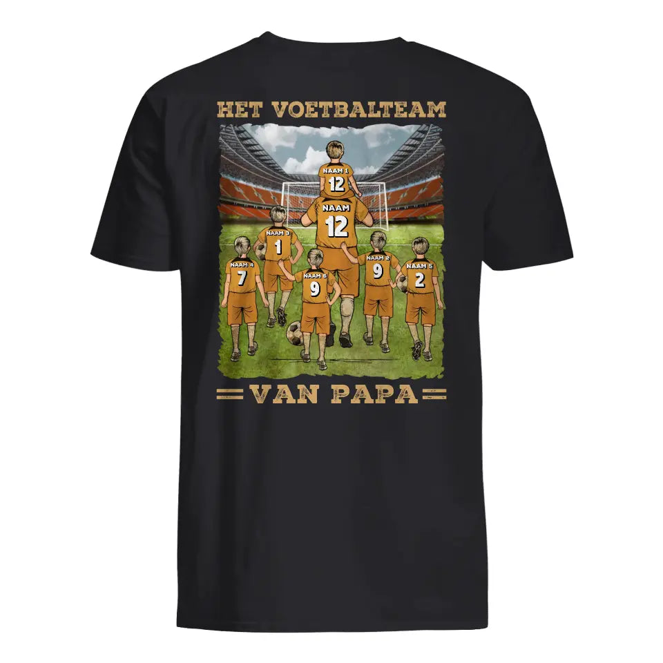 Het voetbalteam van Papa T-shirt | Gepersonaliseerd T-shirt voor Papa
