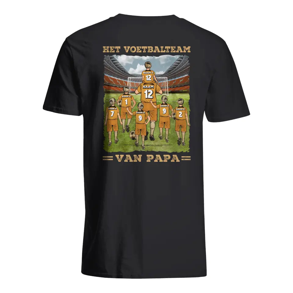 Het voetbalteam van Papa T-shirt | Gepersonaliseerd T-shirt voor Papa