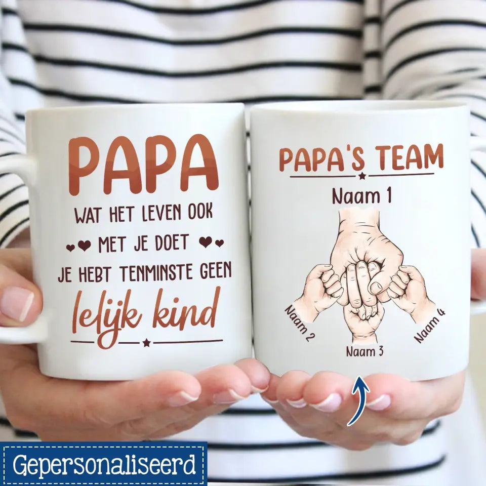 Gepersonaliseerd mok voor papa | Gepersonaliseerd cadeau voor vader | Papa Wat het leven ook met je doet
