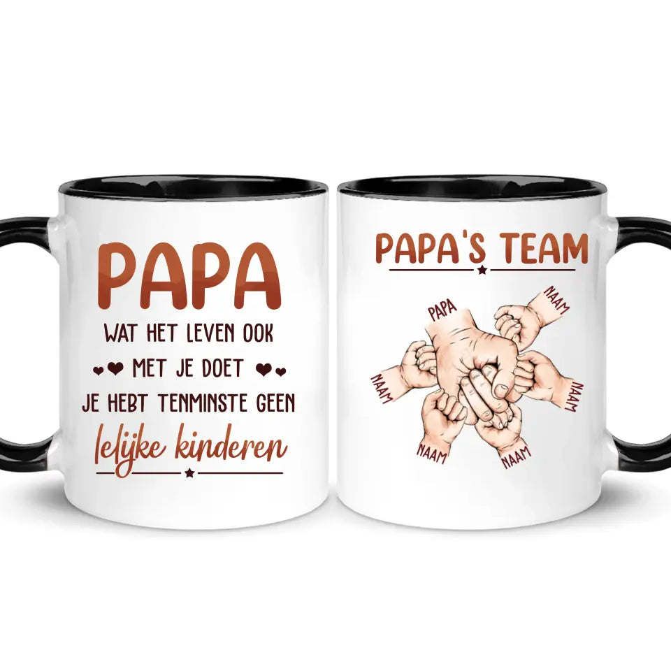 Gepersonaliseerd mok voor papa | Gepersonaliseerd cadeau voor vader | Papa Wat het leven ook met je doet
